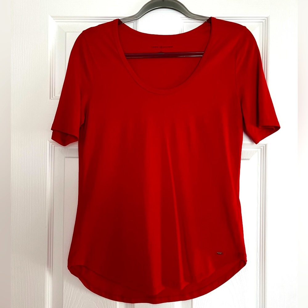 Tommy Hilfiger, Red, scoop neck T-shirt